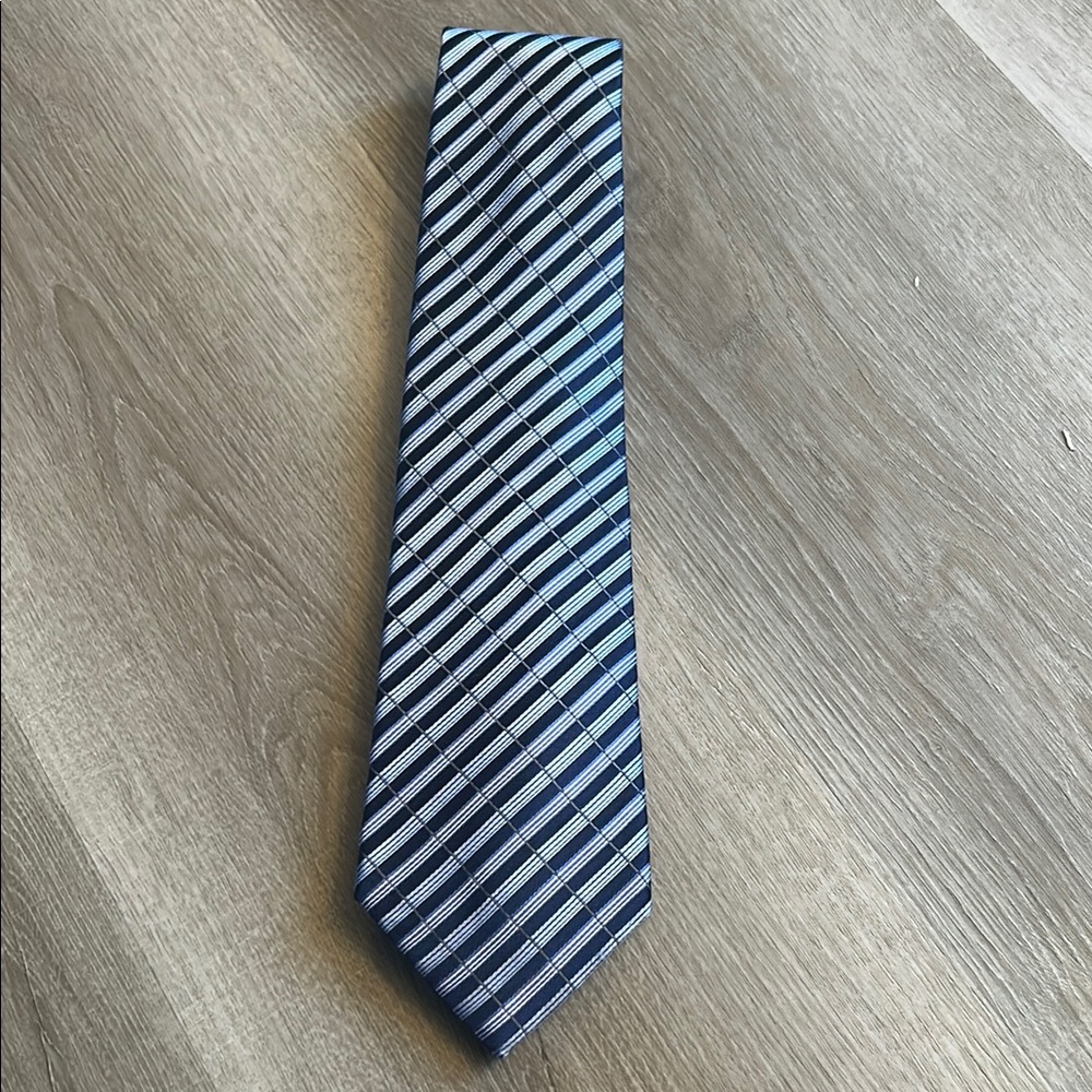 Balmain Men's Tie, Blue Striped, 100% Silk